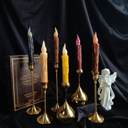 Velas Meta - Paquete de 6 velas LED cónicas recubiertas de cera real