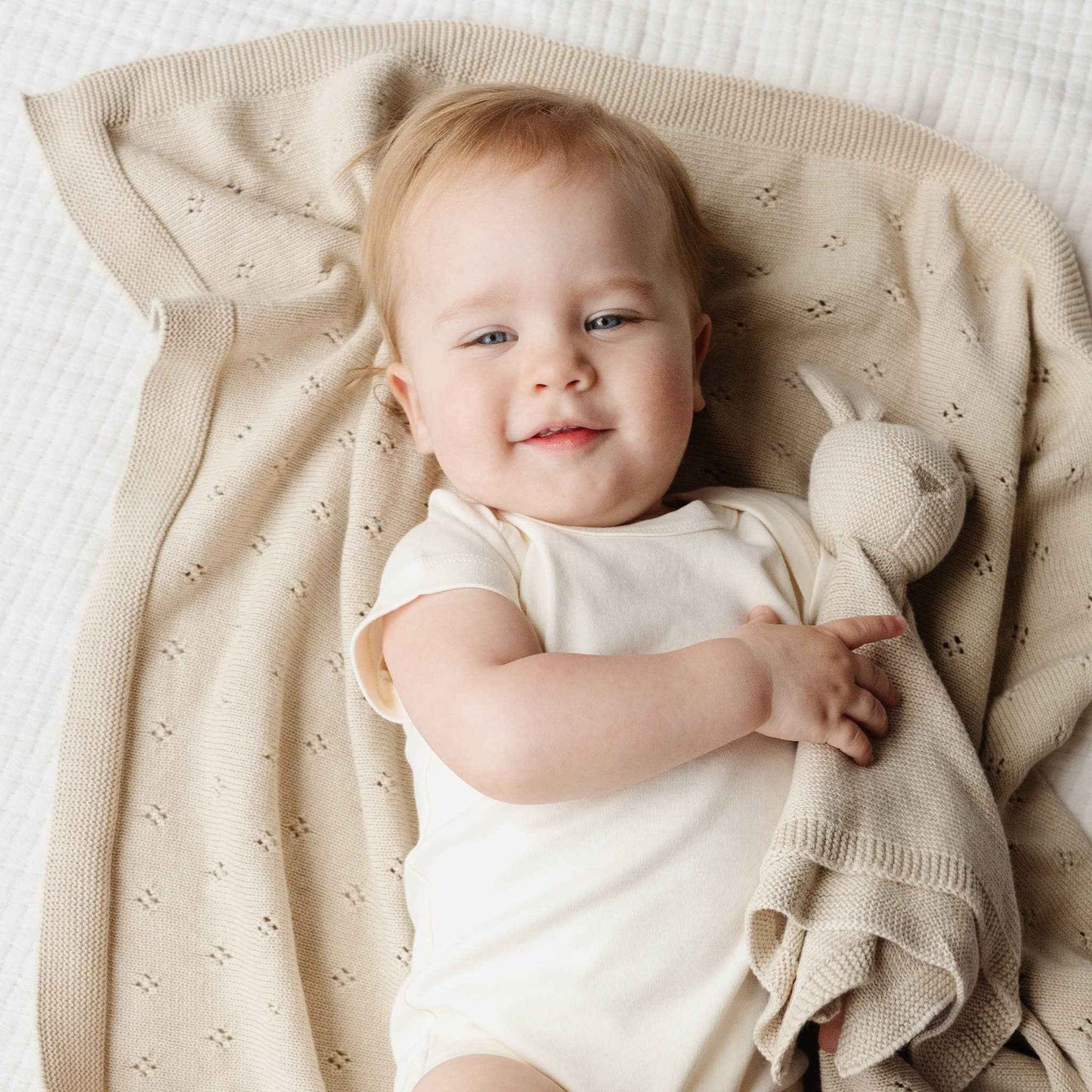 Heirloom Pique Blanket Birch Organic Cotton Embroidery Blank