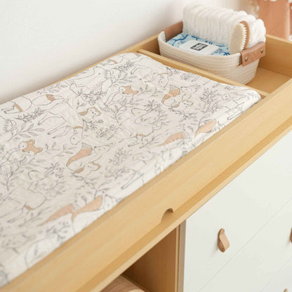 Crane Baby - Ezra Woodland Change Pad Cover (Fox Print)