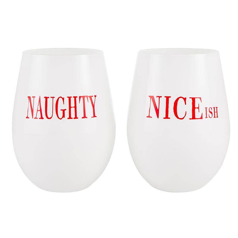 Wine Glass Set of 2 - Naughty/Niceish