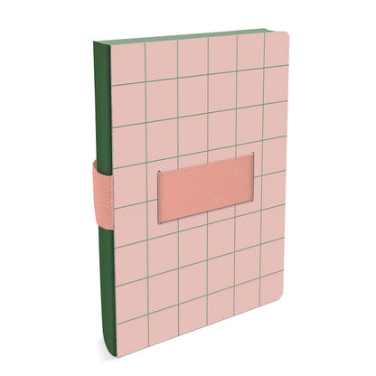 Peach & Green Grid Casey Notebook with Phone Loop