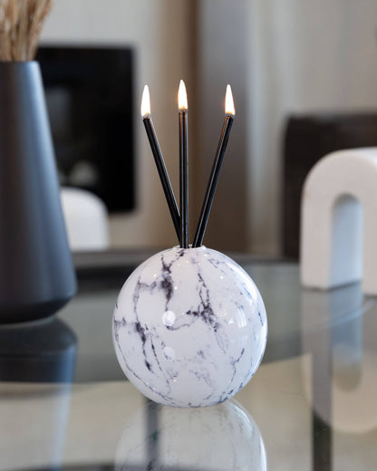 Neva White Marble Vase for Everlasting Candles