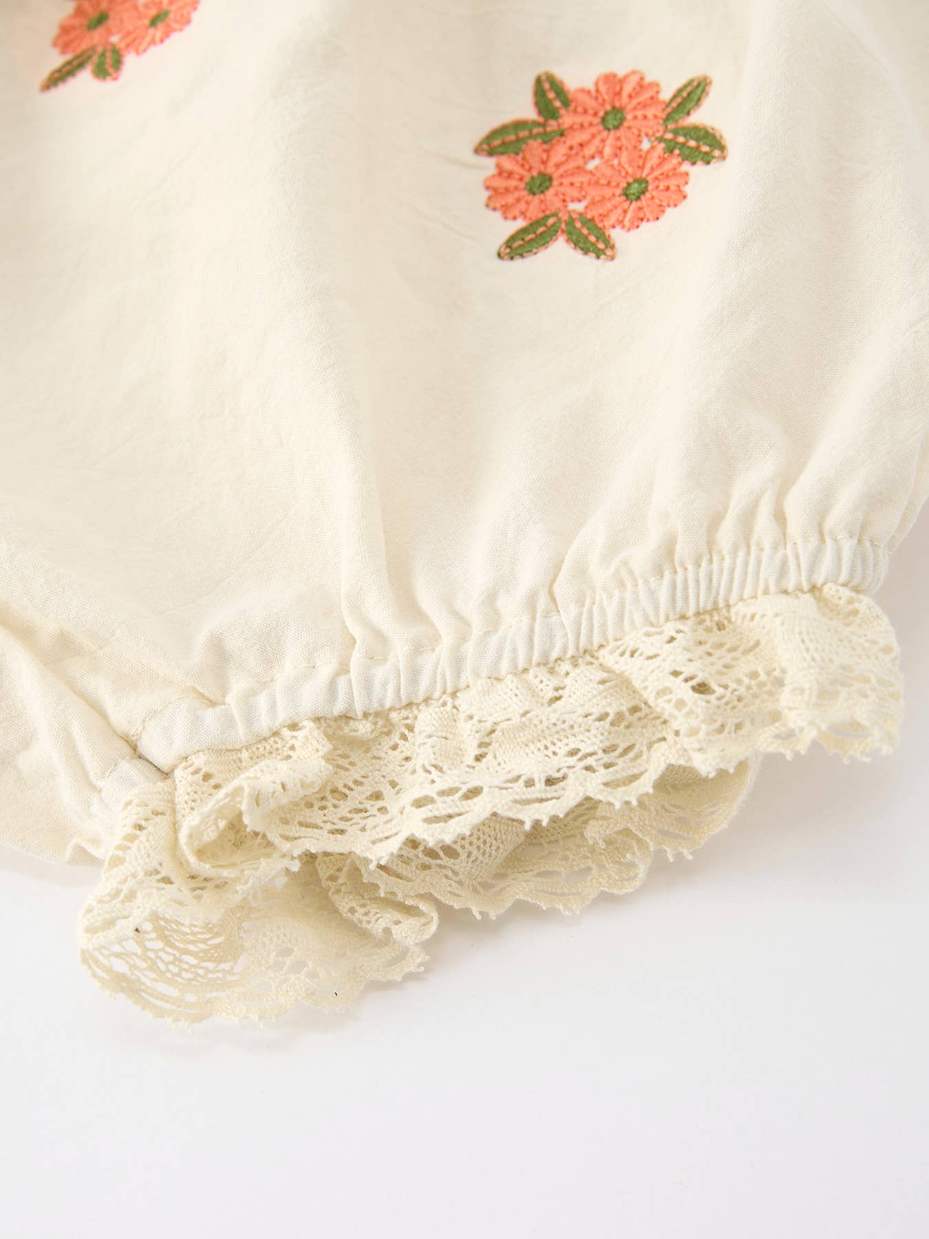 Summer Embroidered Lace Baby Top Bloomer Set