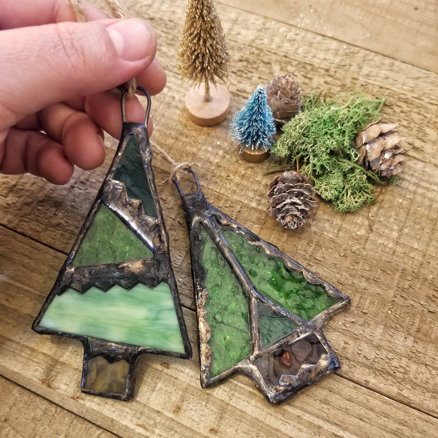 Hand Crafted Stained Glass Tree Ornament