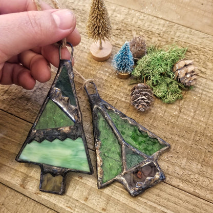 Hand Crafted Stained Glass Tree Ornament