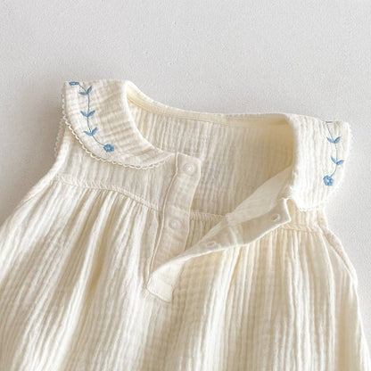 Baby Girl Sleeveless Flowers Bodysuit