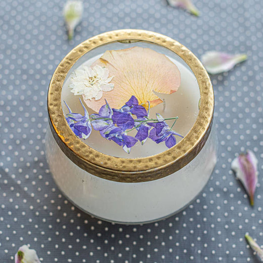 Pressed Floral Candle - Vanilla Rain - Large