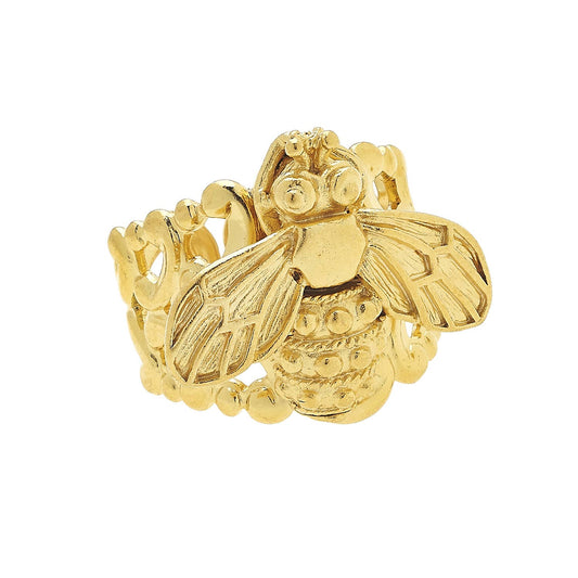 Susan Shaw - Handcast Gold Bee Adjustable Ring