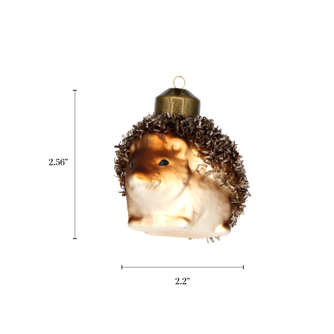 Hedgehog Christmas Ornaments Vintage Handmade Glass