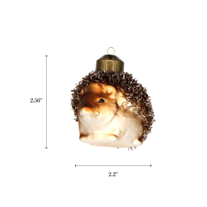 Hedgehog Christmas Ornaments Vintage Handmade Glass