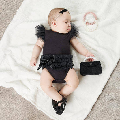 Snapshirt Dress with Ruffles - Black 3-6 Mo