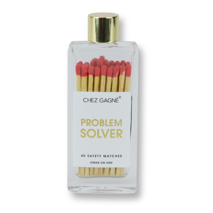 Chez Gagné - Problem Solver - Glass Bottle Safety Matches - Red