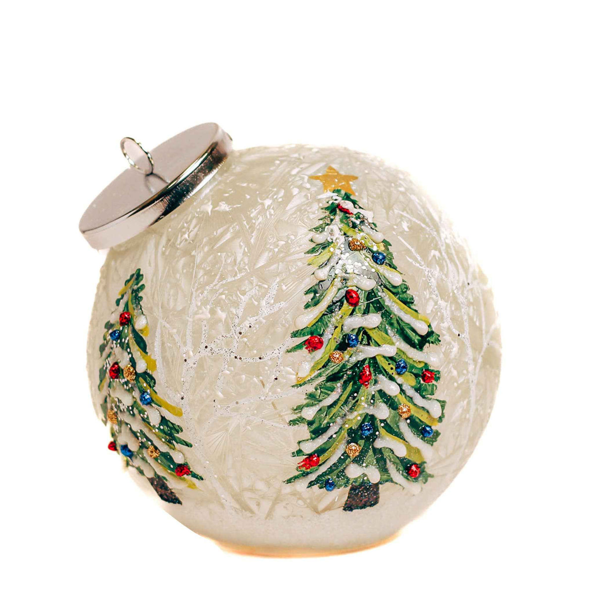 Christmas Trees Ornament Crackle Glass LED Holiday Lights