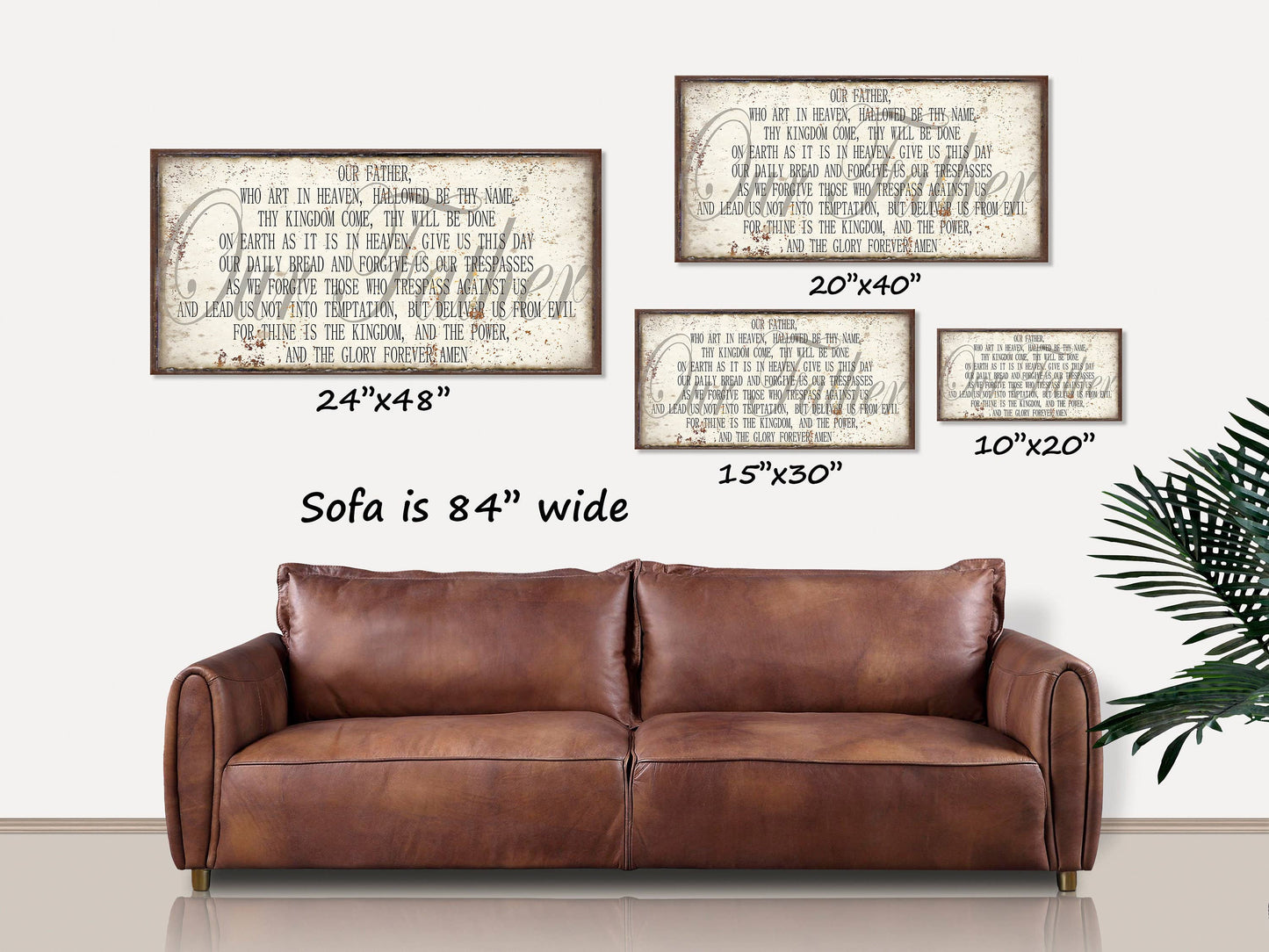 Cuadro de lienzo cristiano para pared de Olive Branch Farmhouse - La oración del Señor Mateo 6:5