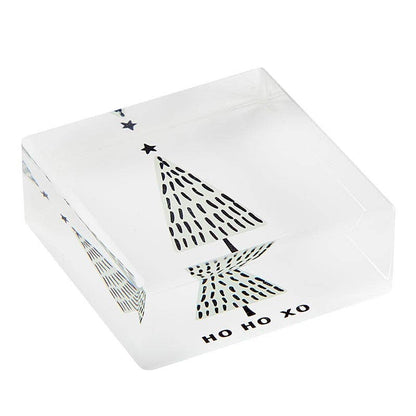 2" Ho Ho XO Sq Lucite Block