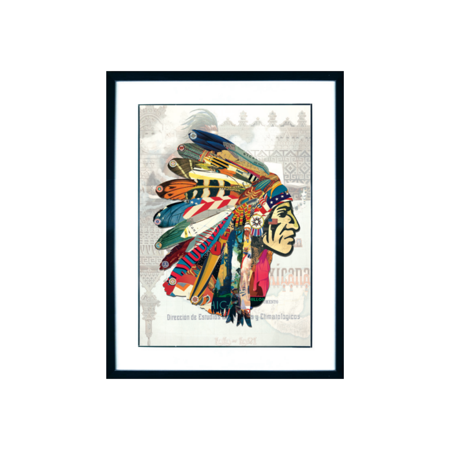 3D Collage Art | Indian Chief (24"x32")