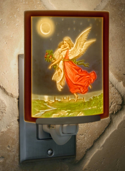 Medium Angel Porcelain Lithophane Colored Night Light