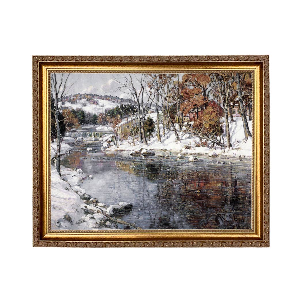 Winter Landscape Oil Painting Print Reproduction on Canvas