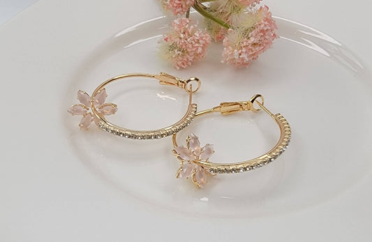 Cubic Zirconia Hoop Earring