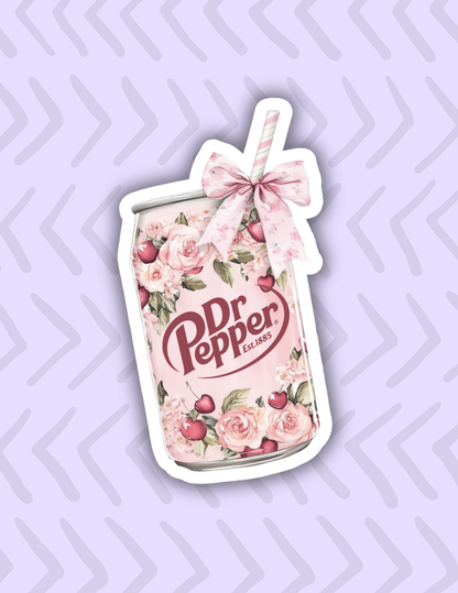 Dr.Pepper sticker,floral dr pepper decal,laptop decals