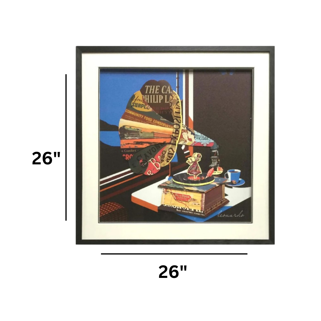 3D Collage Art | Gramophone (26"x26")