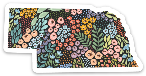 Nebraska Floral State Sticker
