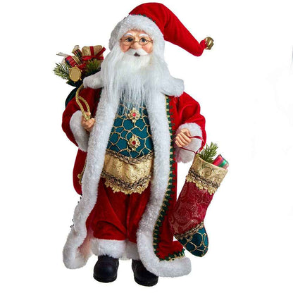 17“ KSA Kringles Fancy Santa With Stocking