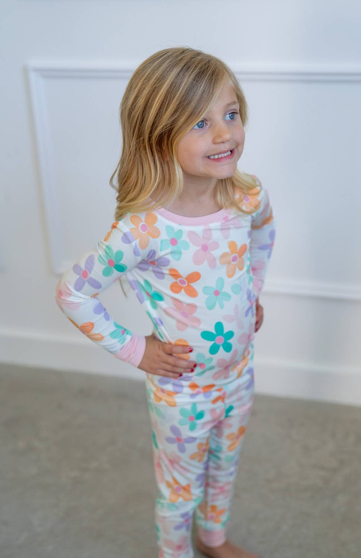 Boosh Baby - Retro Daisy | Two-Piece Kids Bamboo Pajama Set
