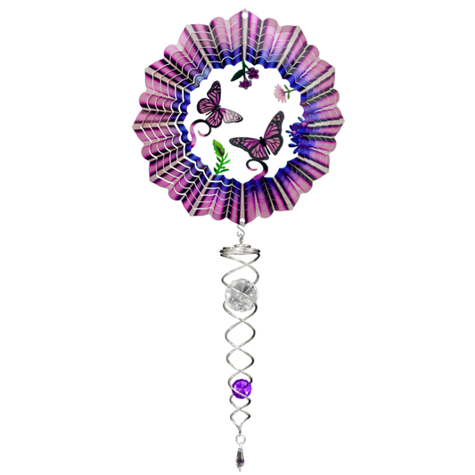 3D Purple Butterfly - Mini Set Wind Spinner
