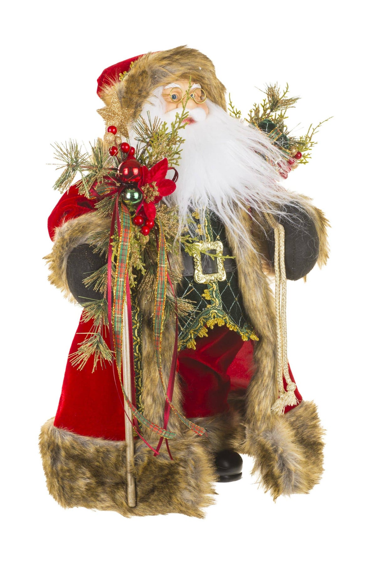 NEW-Red Furry Santa