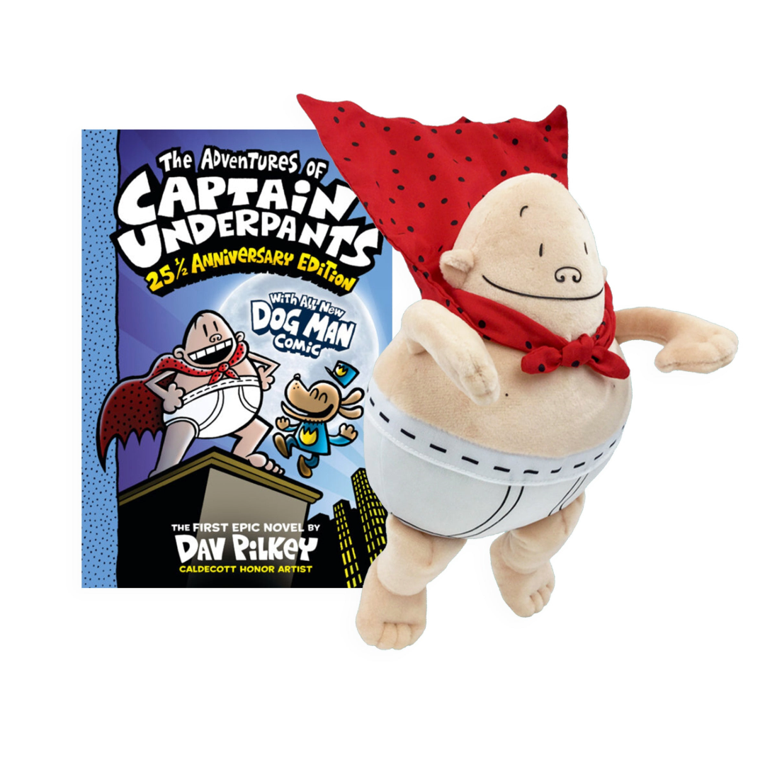 Captain Underpants 10" Doll & Hardcover Book SOLD SEPARATELY