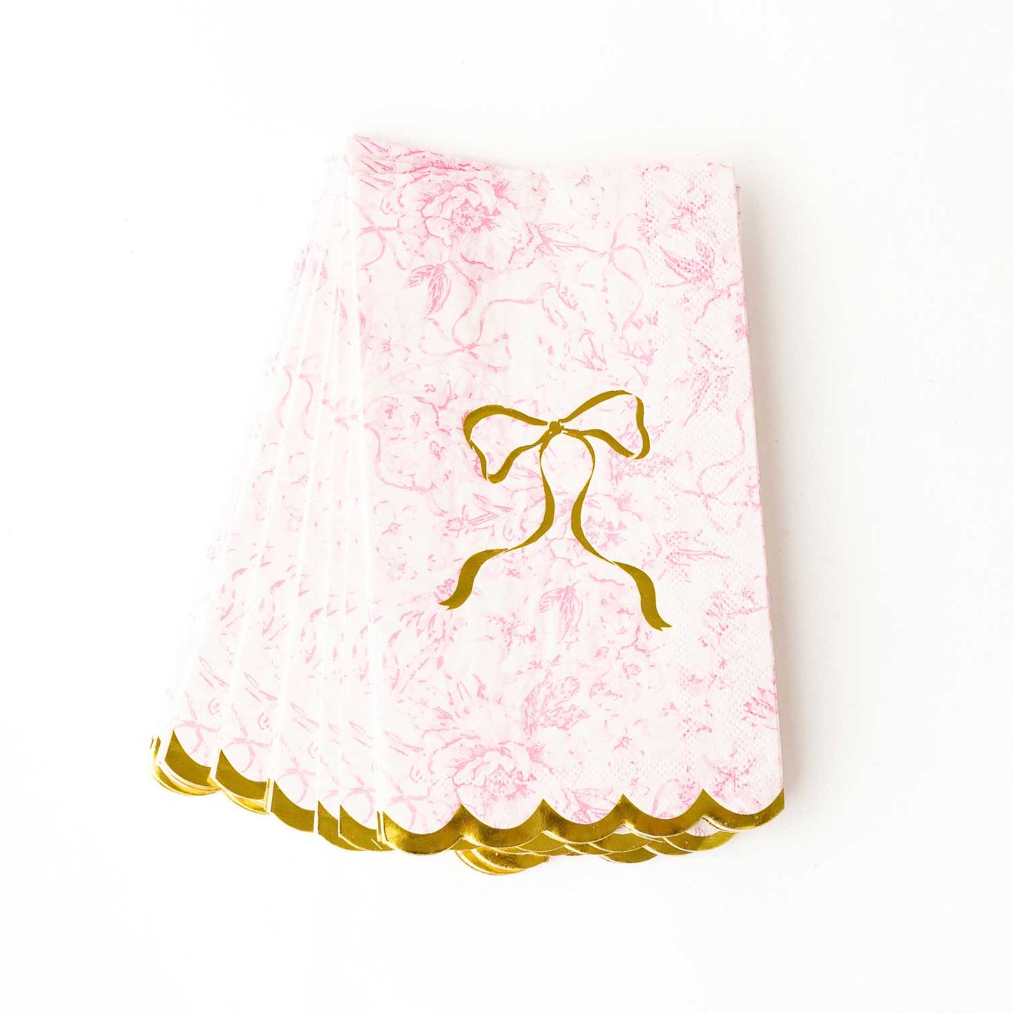 8 Oak Lane - Pink Bow Toile Paper Guest Towel Packs