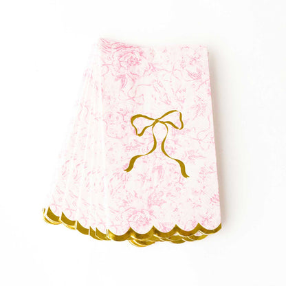 8 Oak Lane - Pink Bow Toile Paper Guest Towel Packs
