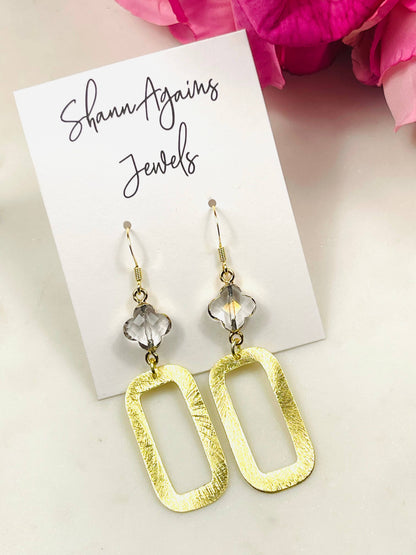 Clover and Stone Earrings