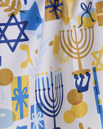 Geometry - Hanukkah is Here Tea Towel