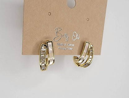 CZ DECO POST EARRINGS