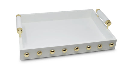 Decorative Tray with Gold Ball Deign and Handle