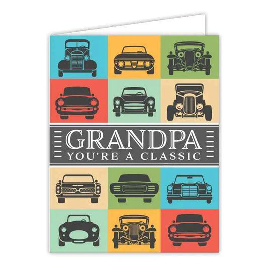 Hand painted Grandpa You're A Classic Cars Greeting Card