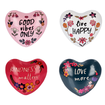 Inspirational Text with Flowers Chime Heart