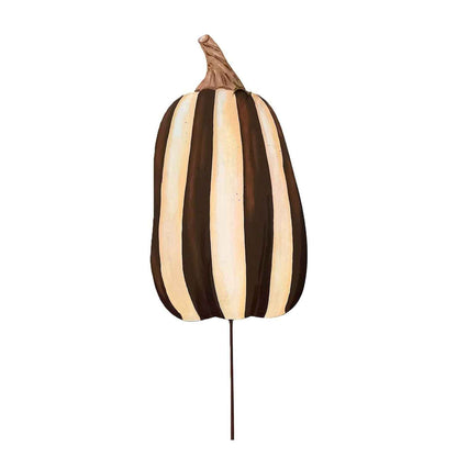 Chocolate and Cream Metal Pumpkin Stake