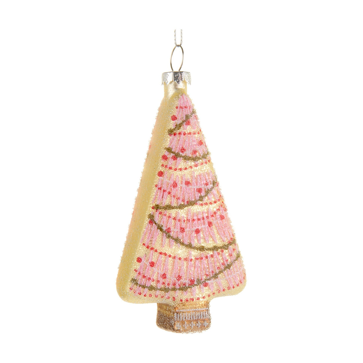 4.25" Twinkle and Trim Cookie Ornament, Pink Swag Tree
