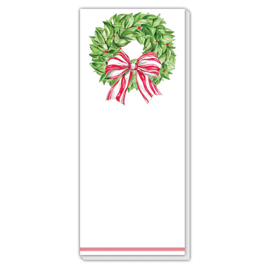 Christmas Wreath with Berries Skinny Notepad