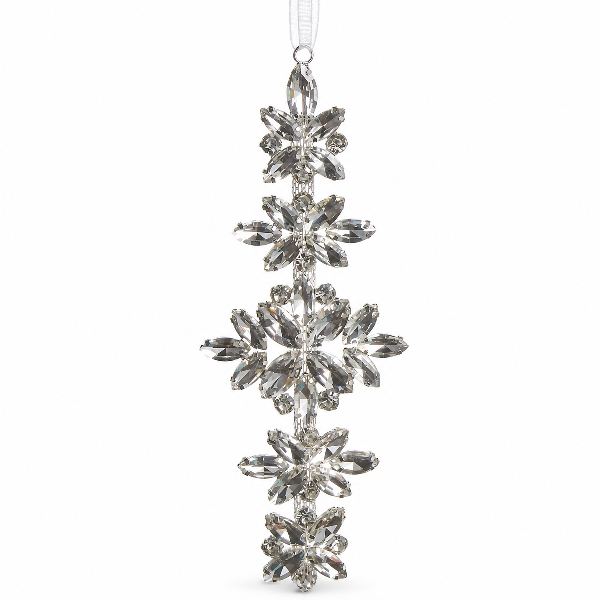 Clear Jewel Drop Ornament, Starburst design