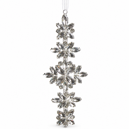 Clear Jewel Drop Ornament, Starburst design