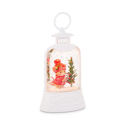 Cozy Critter Christmas Lighted Water Lantern, Mouse design