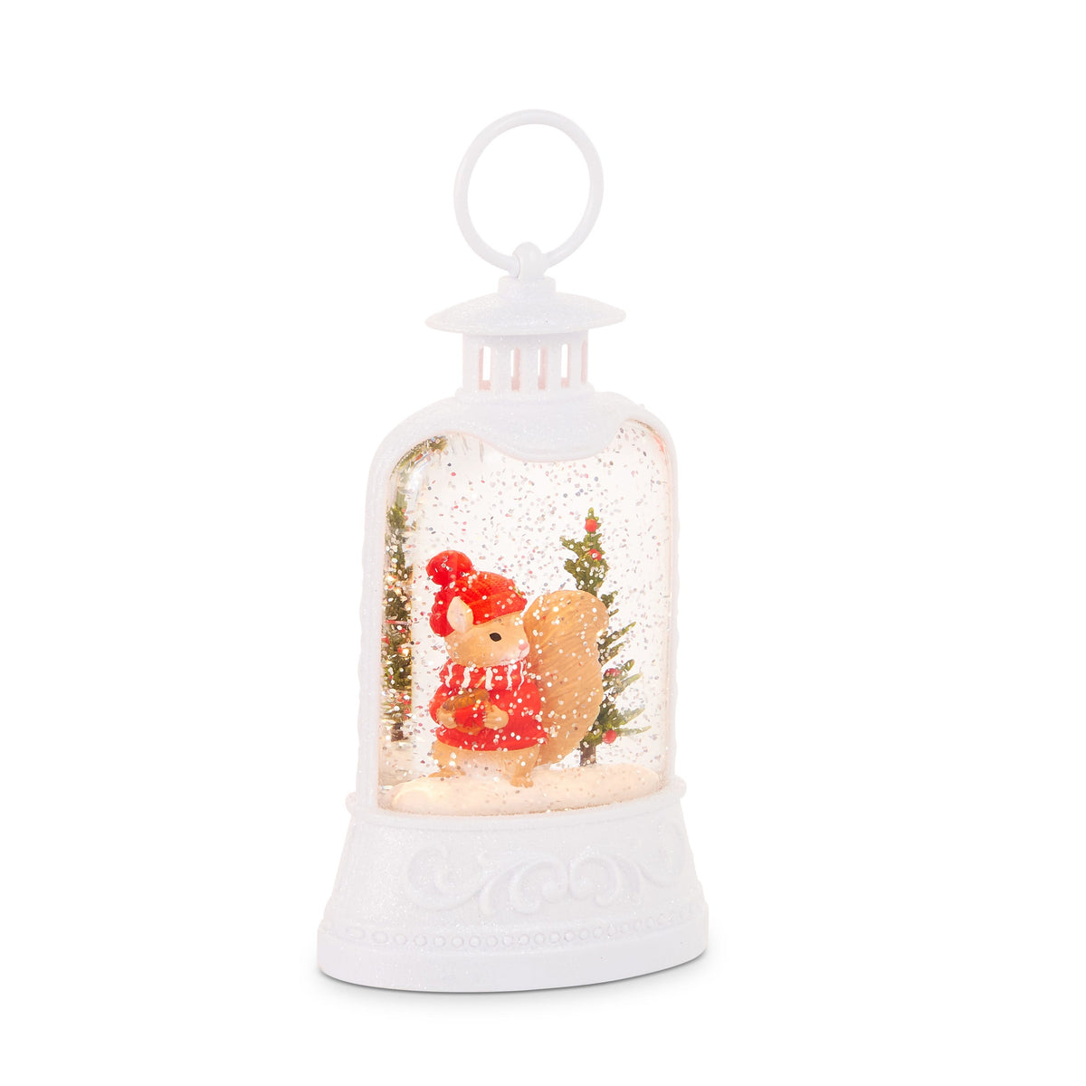 Cozy Critter Christmas Lighted Water Lantern, Squirrel design