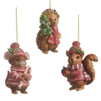 3.5" Cozy Critter Christmas Ornament product photo