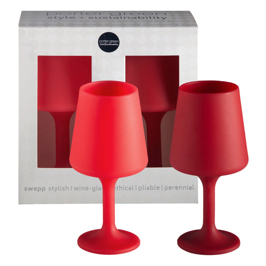 Unbreakable Silicone Wine Glasses-Cranberry-Tall