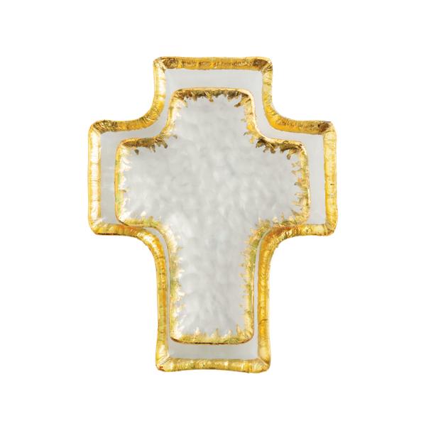 The Olive Branch Boutique Glass Cross Tidbit Tray