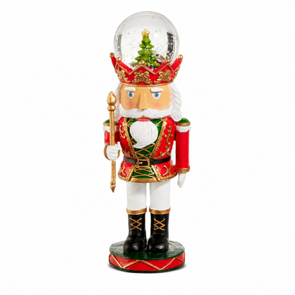 Crowned Nutcracker Water Globe, Red design